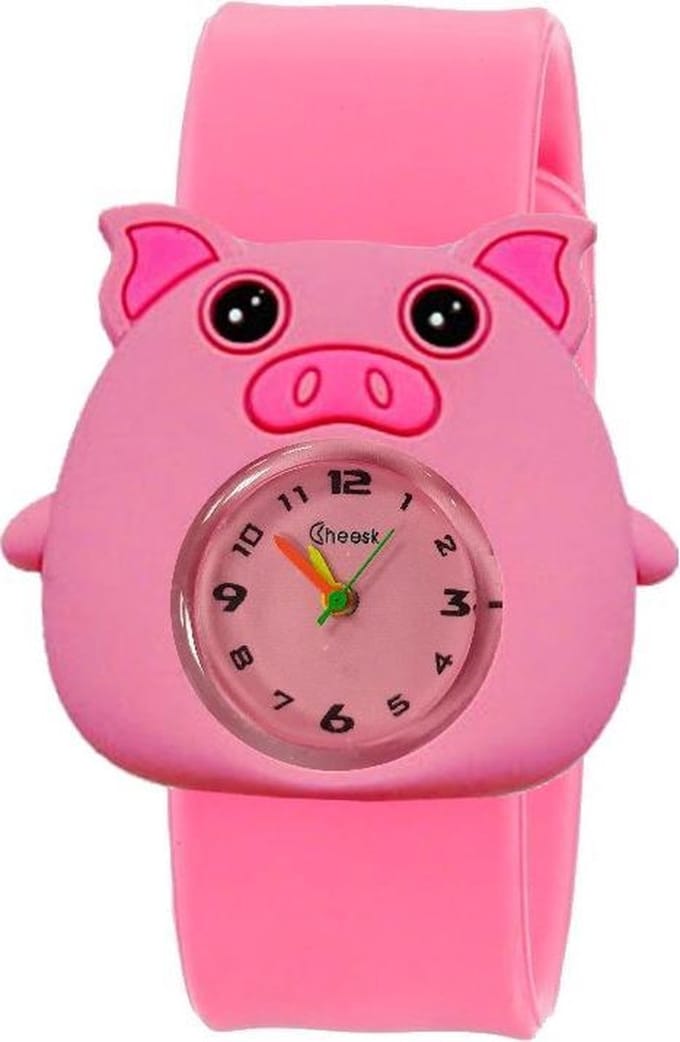 Fako® - Kinderhorloge - Slap On Mini - Varken - Roze
