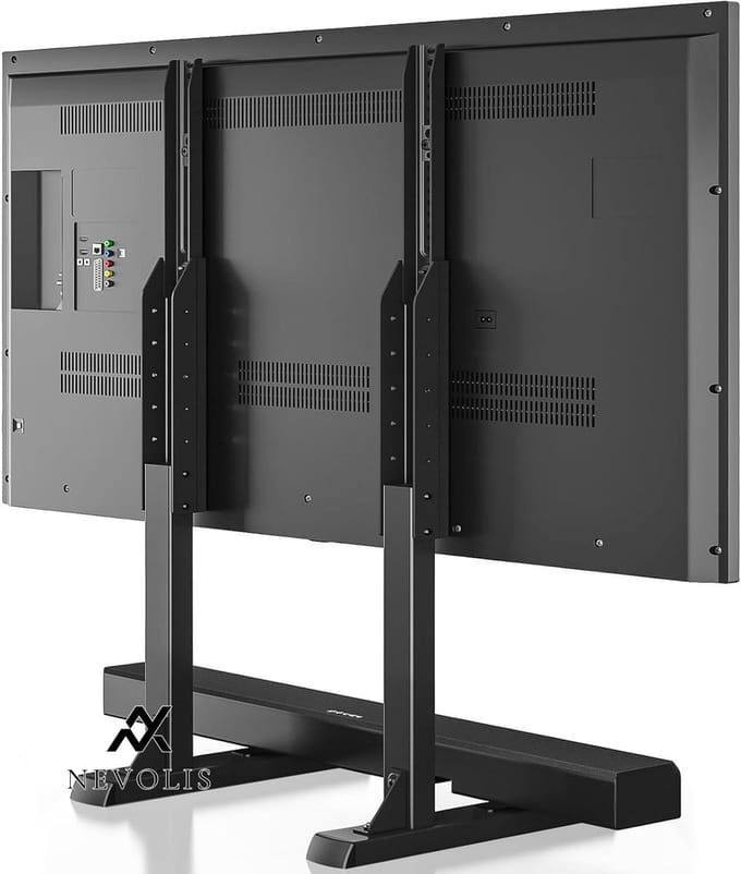 Nevolis Universal Large TV Stand - Height Adjustable Feet Legs for 37-86 Inch TVs .