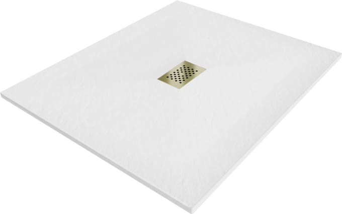 Mexen Hugo rechthoekige SMC douchebak 110 x 100 , wit, afdekking goud - 42101011-G