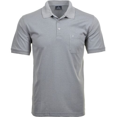 Ragman Softknit Poloshirt Breast Pocket Pima Cotton Mix Silver / male