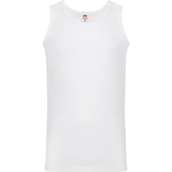 Fruit of the Loom Heren Valueweight Athletic Vest Top (Wit)