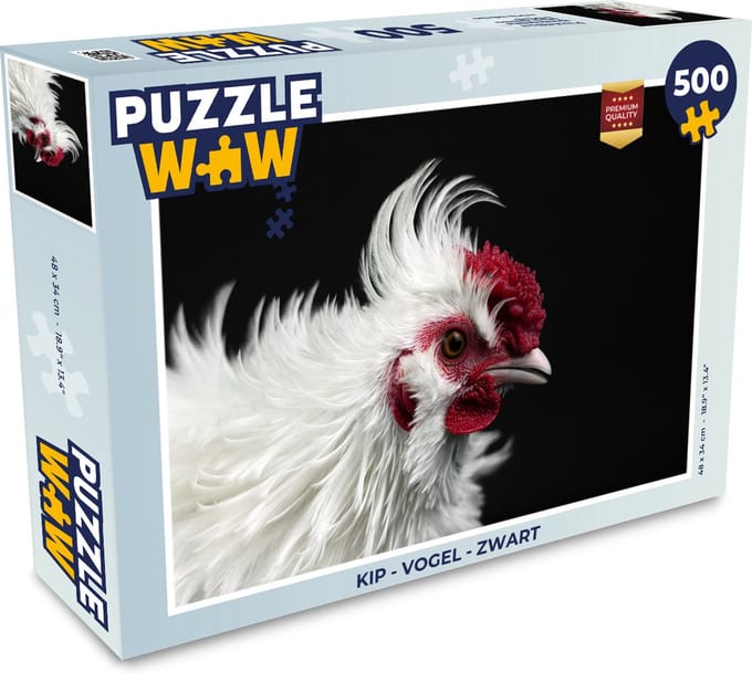 Puzzel Kip - Vogel - Zwart - Legpuzzel - Puzzel 500 stukjes