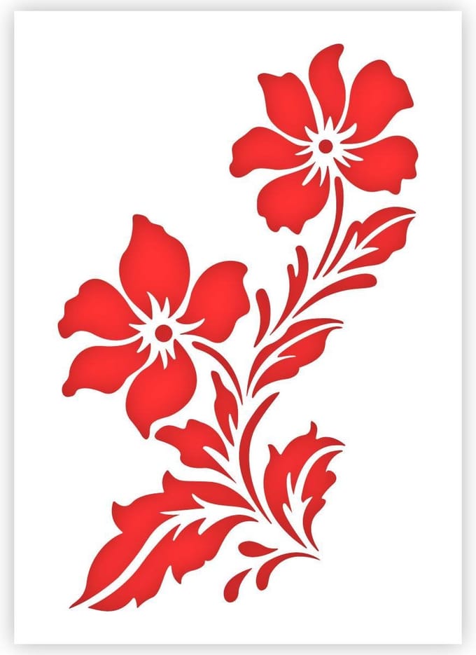 QBIX Bloemen Sjabloon - A4 Formaat - Kunststof - Stencil