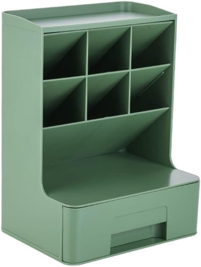 Opbergdoos Sieraden - Cosmetica Organizer - Bureau Opruimen - Multifunctioneel Compartiment - 19.5x15x26cm - Wit
