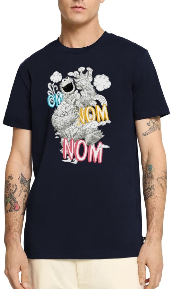Sesamstraat Koekiemonster Om Nom Cookies Premium T Shirt Heren