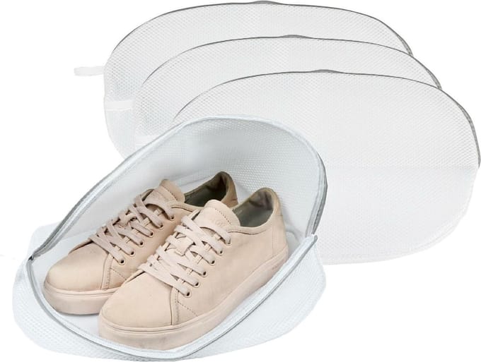 Benson Waszak schoenen - 4x - 1 paar - wasnet - wit - 42 x 24 cm