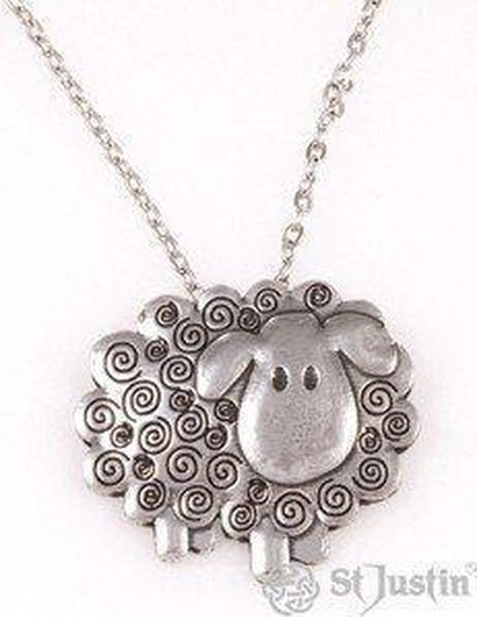 St Justin sieraden |Swirly schaap ketting (PN189)
