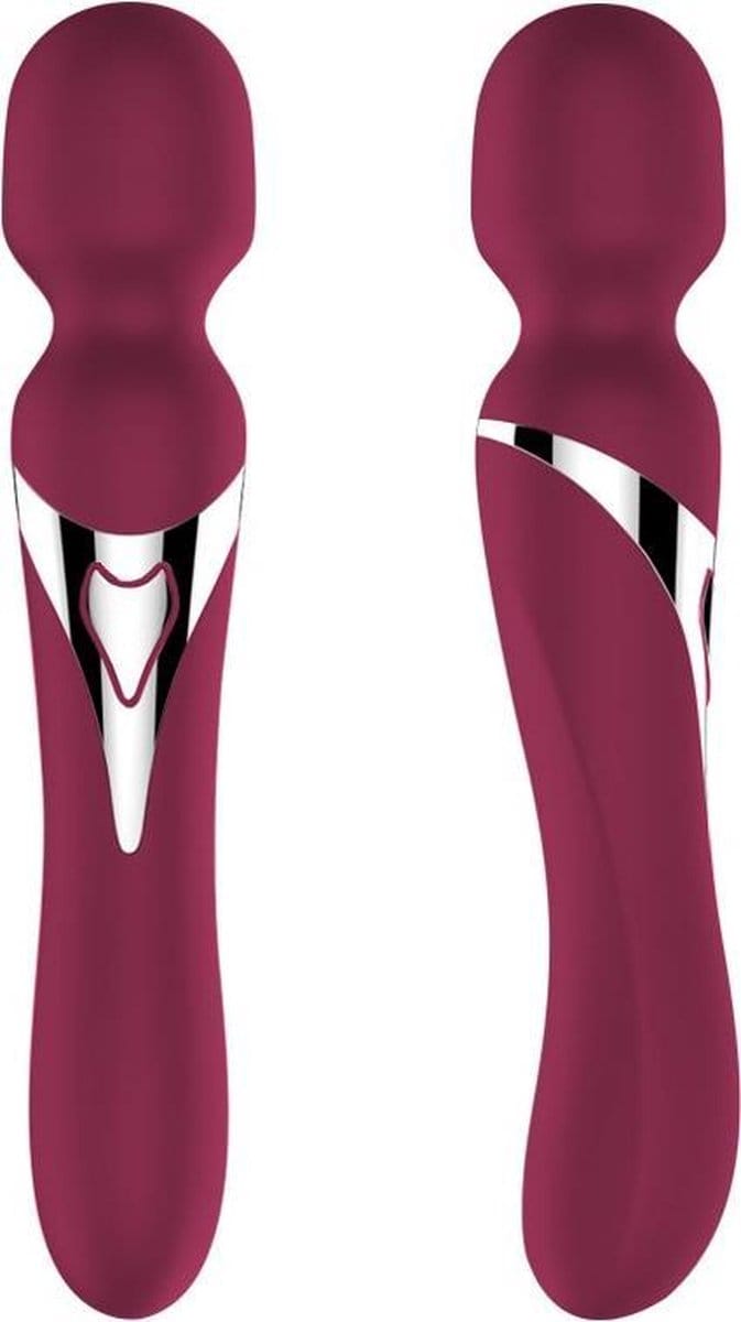 Power Escorts - Vibrator - Stimulator - Siliconen Dual Massager Pulsator - USB - 7 Functie - Rode Wijn