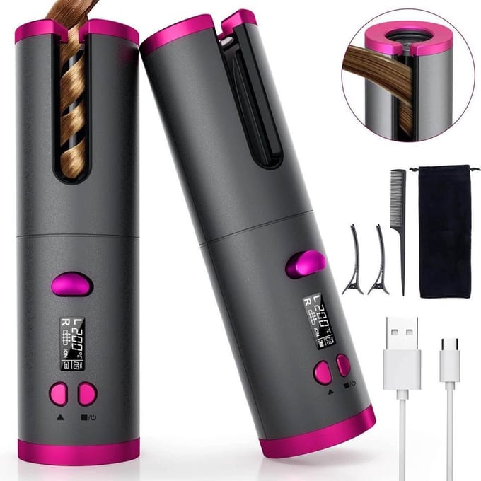 Automatische haarkruller, oplaadbaar via USB, draagbaar oplaadbaar model.