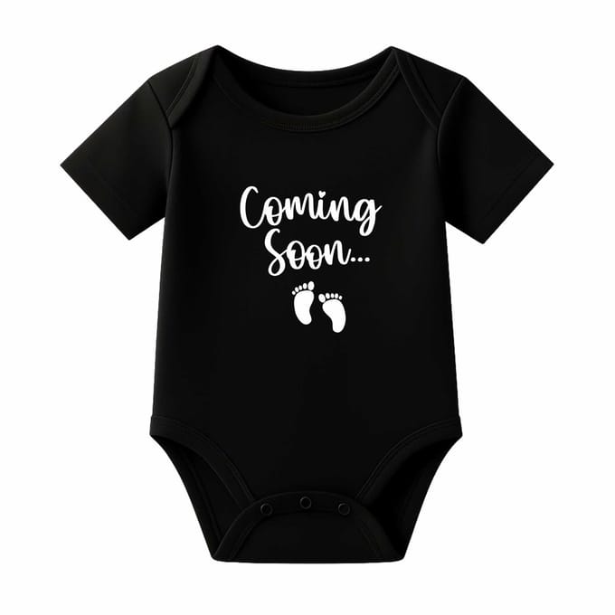 Romper Baby Coming - zwart - korte mouw