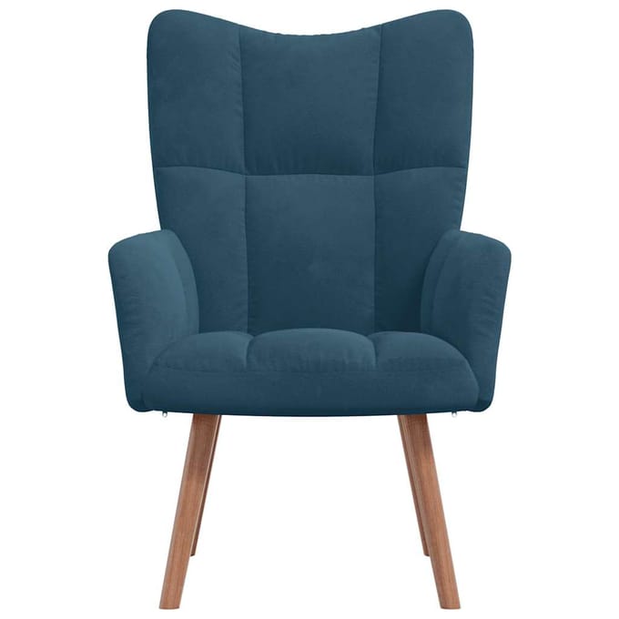 vidaXL - Relaxstoel - fluweel - blauw