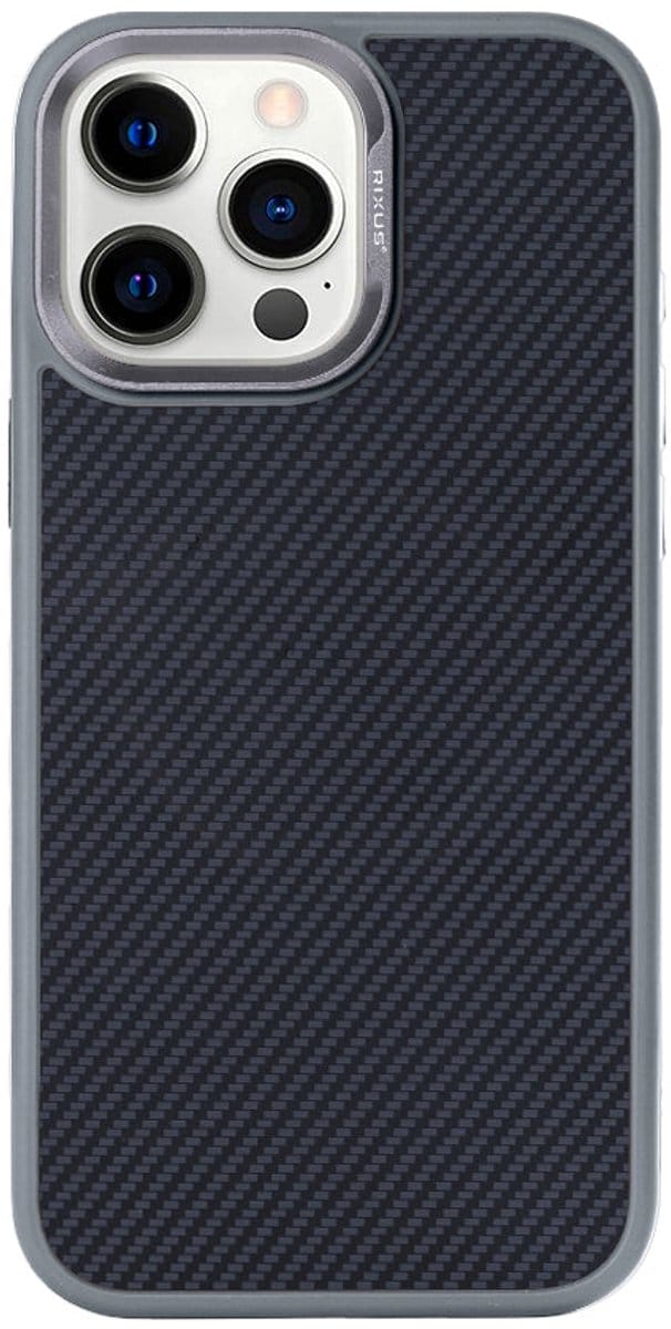 Rixus Mag Carbon With MagSafe For Apple iPhone 14 Pro Titanium Grey