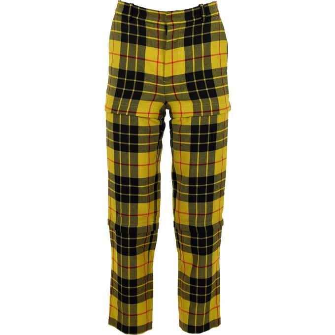 Balenciaga Tartan wollen rechte broek in gele wol