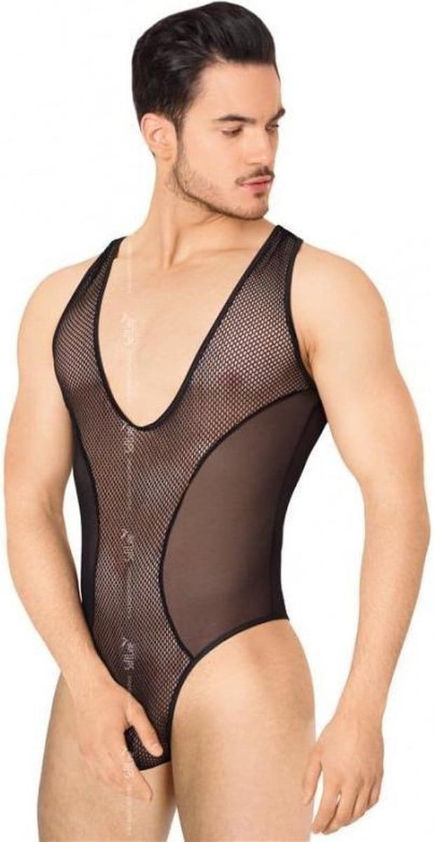 Softline- heren visnet body- zwart M/L