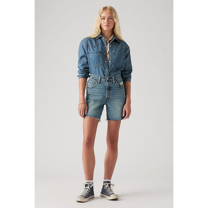 Levi's 501 Short Blue Maat: W23 | Korte Broeken Outlet | Dames | Blauw