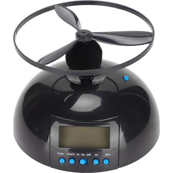 Elektronische klok, multifunctionele vliegende wekker voor slaapkamer, kantoor, thuis of school gray