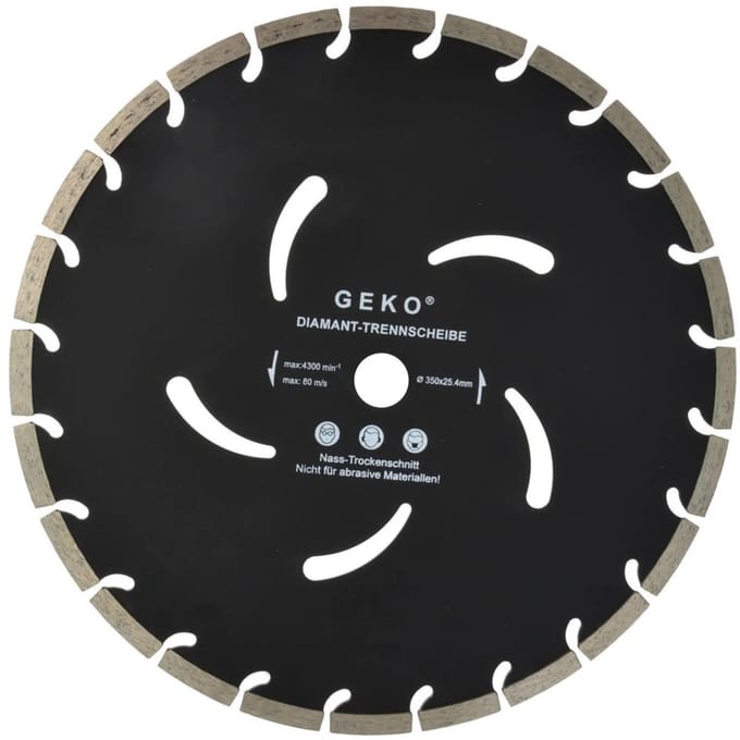GEKO Segmented diamantzaagblad - 350 mm - Koelgaten - Lange levensduur