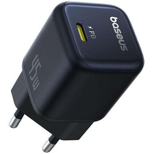 iPhone17-compatibele Baseus PicoGo Gallium Nitride Snellaadadapter 1C 45W Interstellaire Zwart