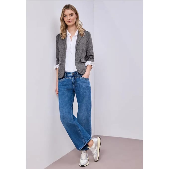 Basic blazer met reverskraag