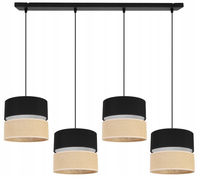 Hanglamp Juta Zwart Beige - Stijlvolle Boho Plafondlamp