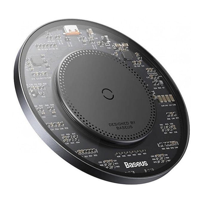 Baseus Simple 2 wireless inductive charger 15W with USB-C to USB-C cable (black)