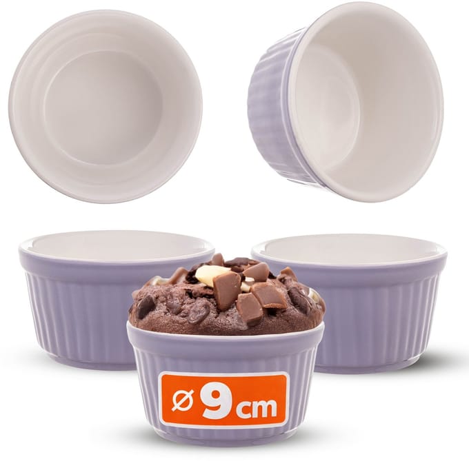 Maes keramische ovenschaal 9 x 5 cm paars 3 st.