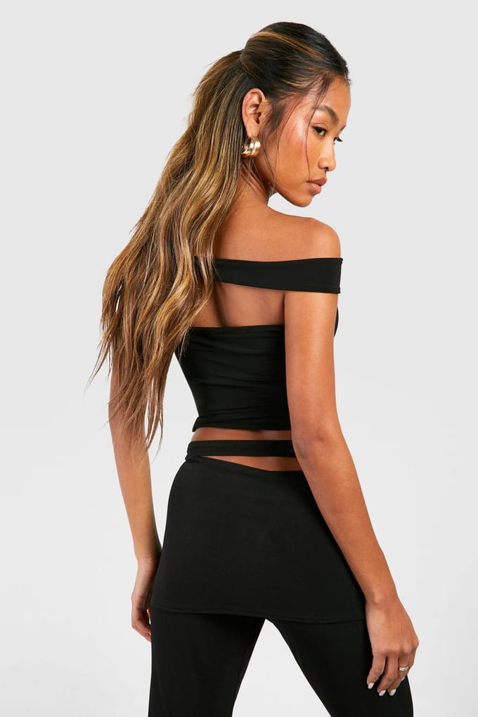 boohoo Dames Uitgesneden Bandeau | Black | Maat: 14