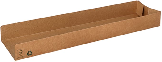 80 Snackbakje, karton "pure" 3 cm x 7,5 cm x 28,5 cm bruin "100% Fair"