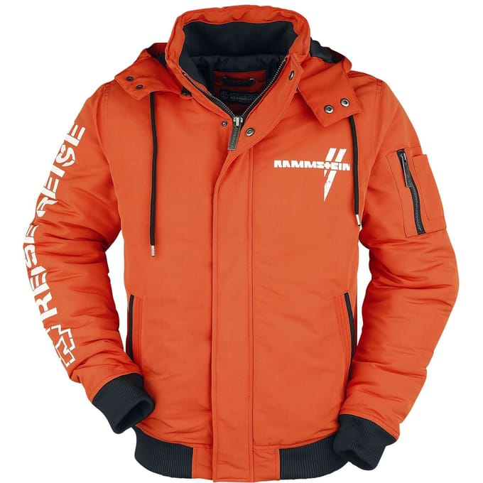 Rammstein Winterjas - Winter Jacket - M tot 3XL - voor Mannen - oranje-zwart