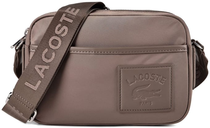 LACOSTE schoudertas Lacoste Classics Reporter Bag Morel donkerbruin