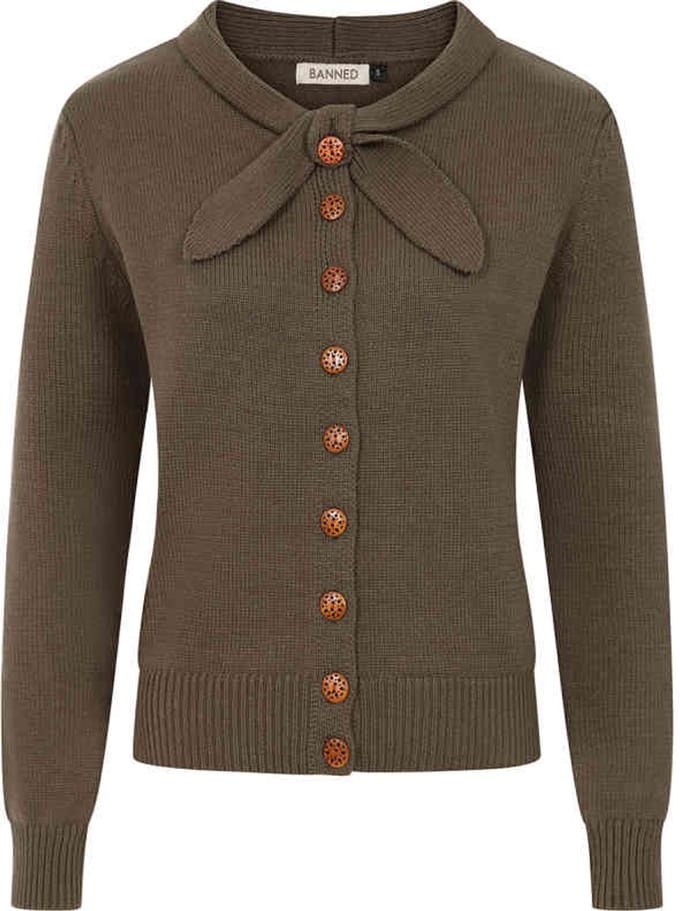 Banned - Katy Knot Cardigan - M - Groen