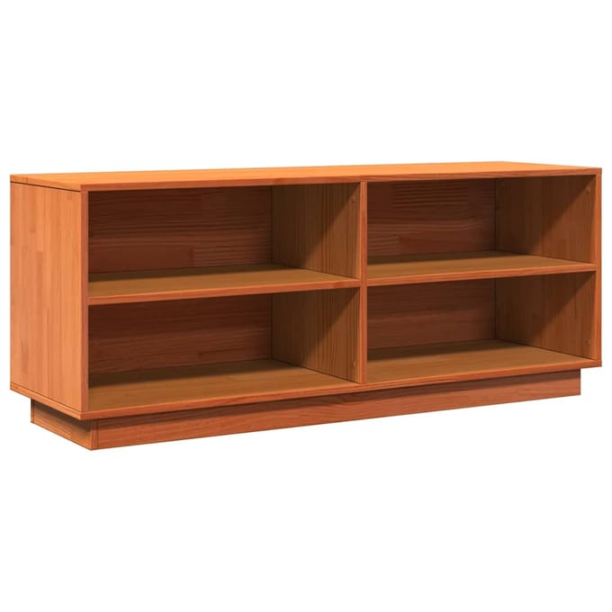 vidaXL - Schoenenkast - 110x34x45 - cm - massief - grenenhout - wasbruin