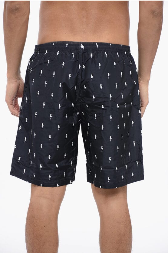 ALL-OVER MICRO BOLTS ZWEM LANGE SHORTS