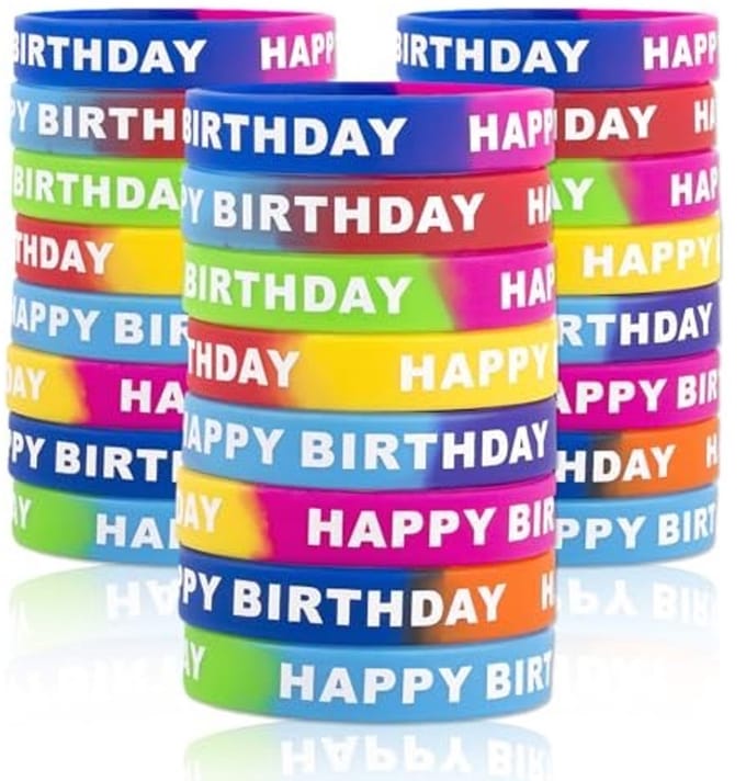 Dailygoods- Polsbandjes Happy Birthday - Lichtgewicht - Siliconen