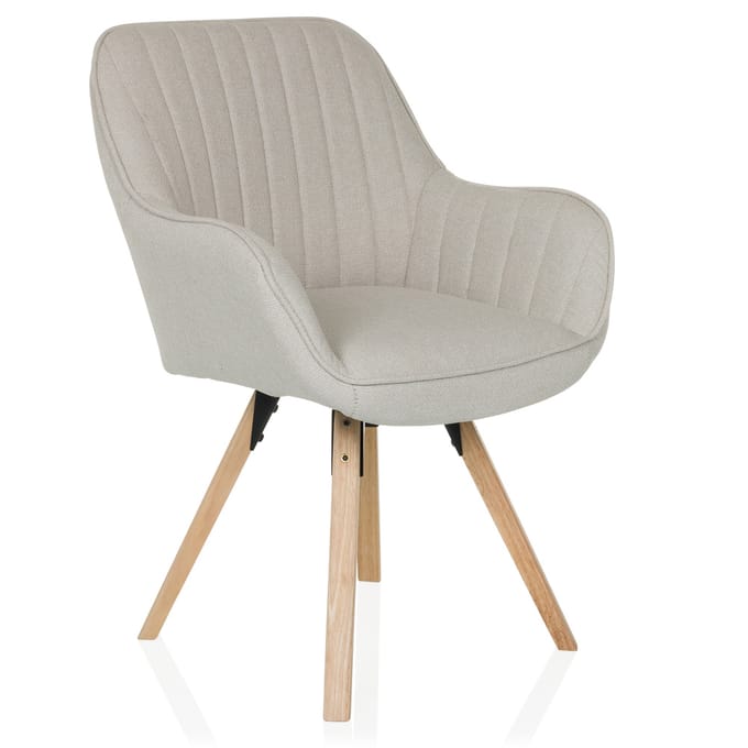 Bezoekersstoel / eetkamerstoel SCANDI SOFT stof wit hjh LIVING