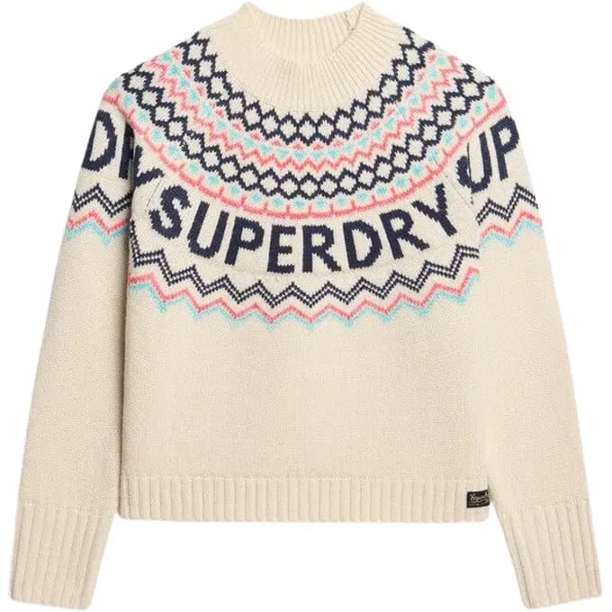 Superdry FAIRISLE BRANDED JUMPER Dames Trui - Maat S