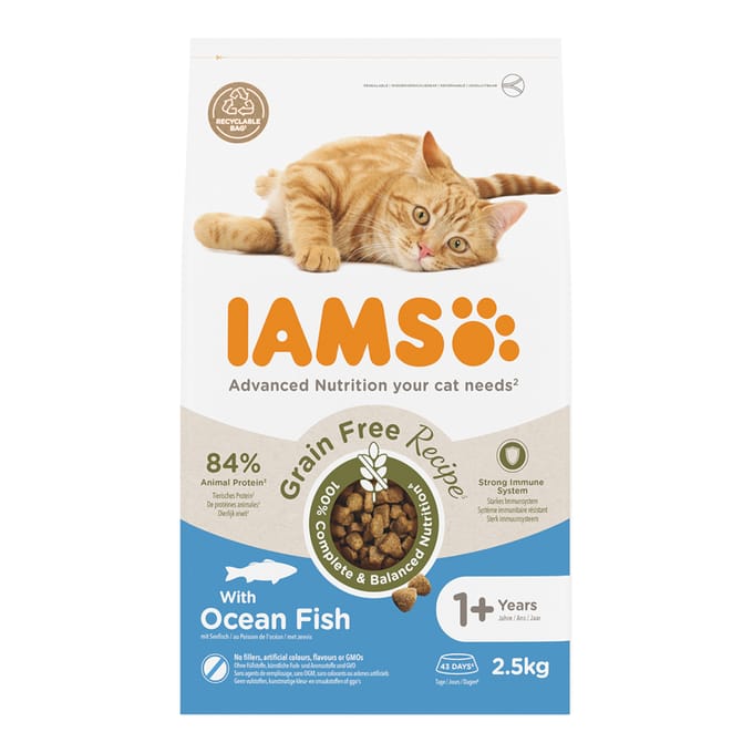 2.5kg IAMS Advanced Nutrition Graanvrij met zeevis droogvoer voor katten