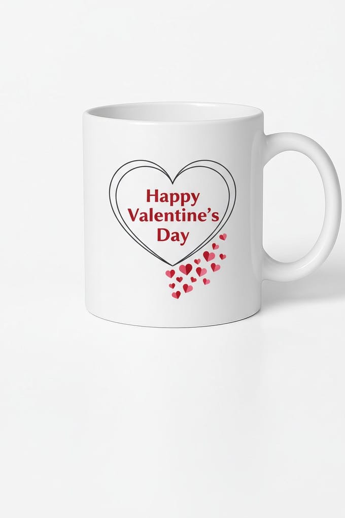 Valentijn Mok 'Happy Valentine's Day' | Romantisch Cadeau Met Hart & Hartenprint
