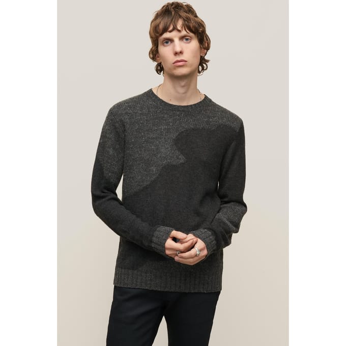 John Varvatos Rector Ls Texture Mix Int Charcoal Htr Taglia: S | Maglioni a maglia Outlet | Uomo | Nero