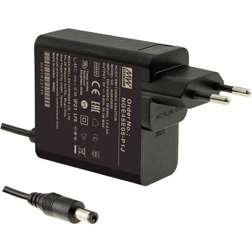 MEAN WELL NGE45E05-P1J Stekkernetvoeding, vaste spanning 5 V 5.63 A 28.1 W Gestabiliseerd