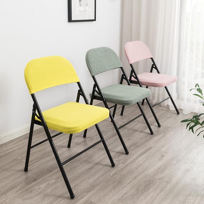 Couverture de chaise de salle à manger pliante de ménage housse de dossier de chaise housse de chaise élastique anti-poussière d'ordinateur de bureau 2 PCS