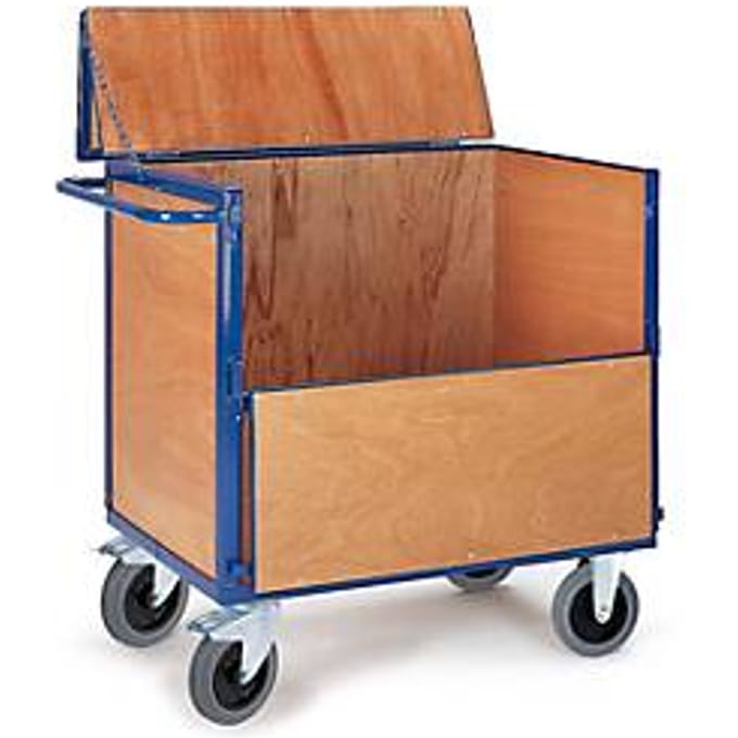 Wagen met houten kist met deksel, 1165x765 mm
