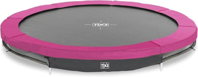 Grondtrampoline - Inground trampoline - Buiten spelen - Voetbeschermingssysteem - 244 cm - Roze