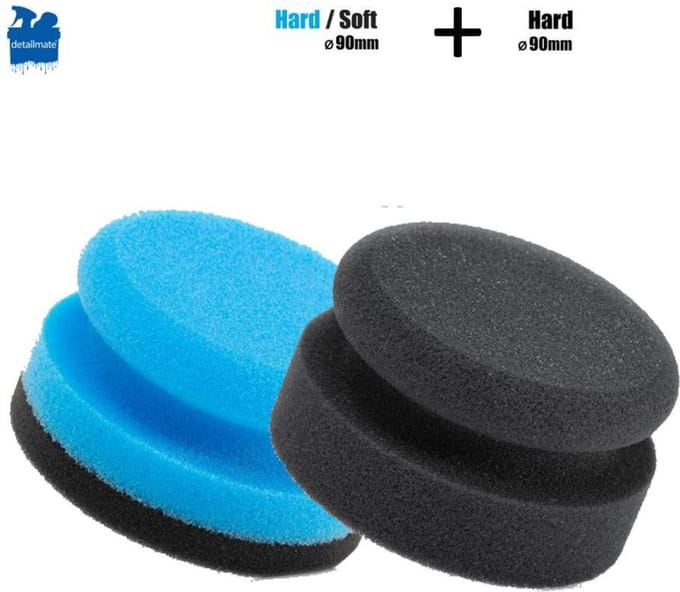 Detailmate Hand polijstpad - 2x schuimrubber - 90 mm - poetsen en polijsten