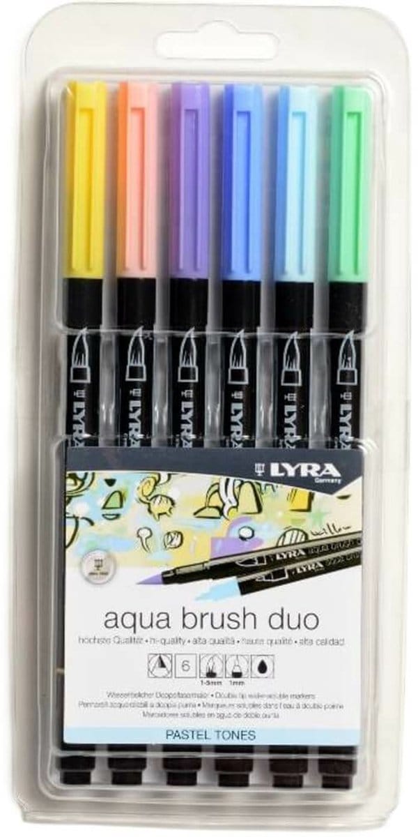 Lyra Aqua Brush Duo viltstift Verschillende kleuren 6 stuk(s)