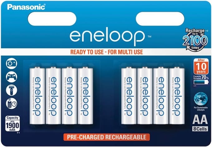 Oplaadbare Batterijen - AA Mignon Accu - Apparaten Voeden - 2100 Laadcycli - 1900 mAh - Wit