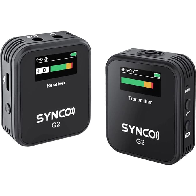 SYNCO G2(A1) 1-Trigger-1 2.4G Draadloos Microfoonsysteem met 1 Ontvanger + 1 Zender + 1 zwart