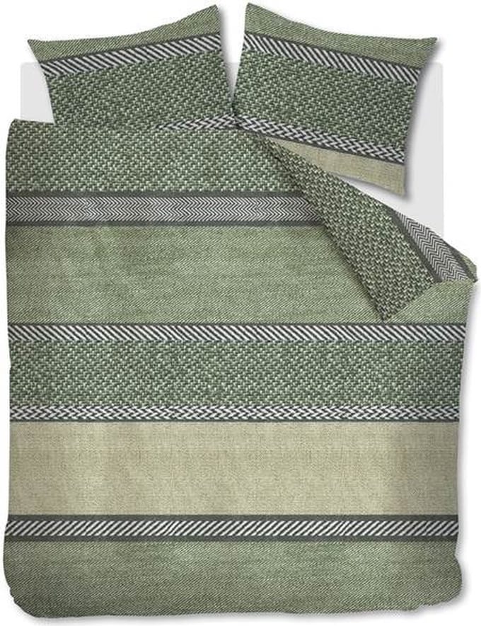 Snoozing Doreen - Flanel - Dekbedovertrek - Tweepersoons - 200x200/220 cm - Groen