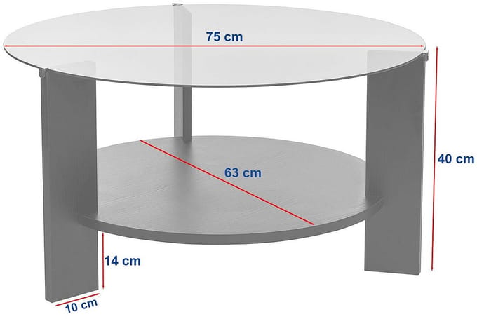 Vente-unique Salontafel van gehard glas - Licht naturel - SENIRA