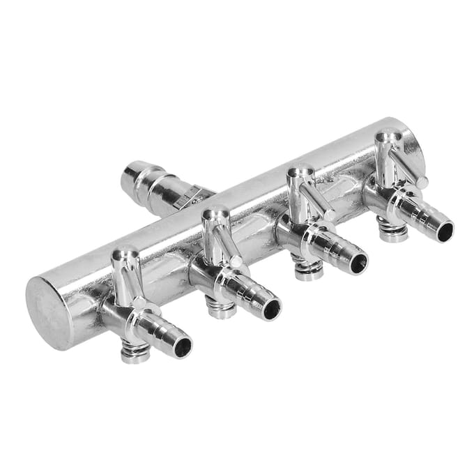 Vanne de distribution d'aquarium, tuyau d'oxygène d'aquarium, interrupteur de réglage du dioxyde de carbone, acier inoxydable white